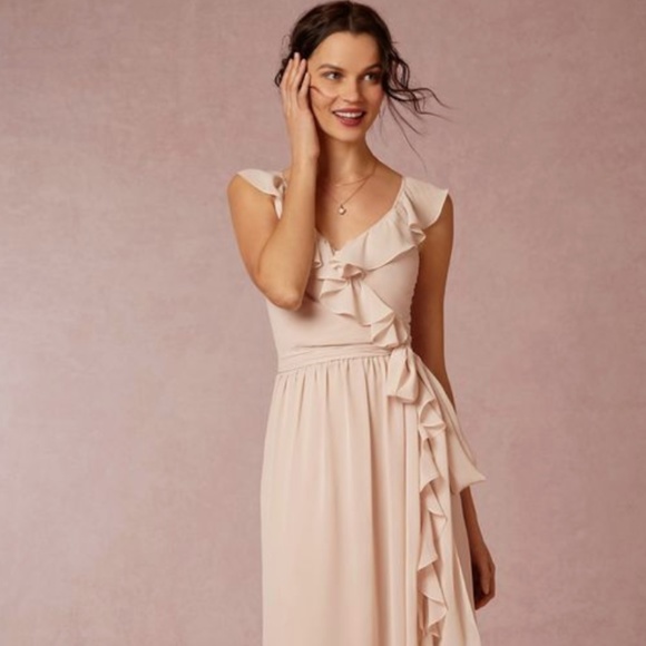 S Anthropologie BHLDN Joanna August Blush Bridesmaid Dress - Picture 1 of 6